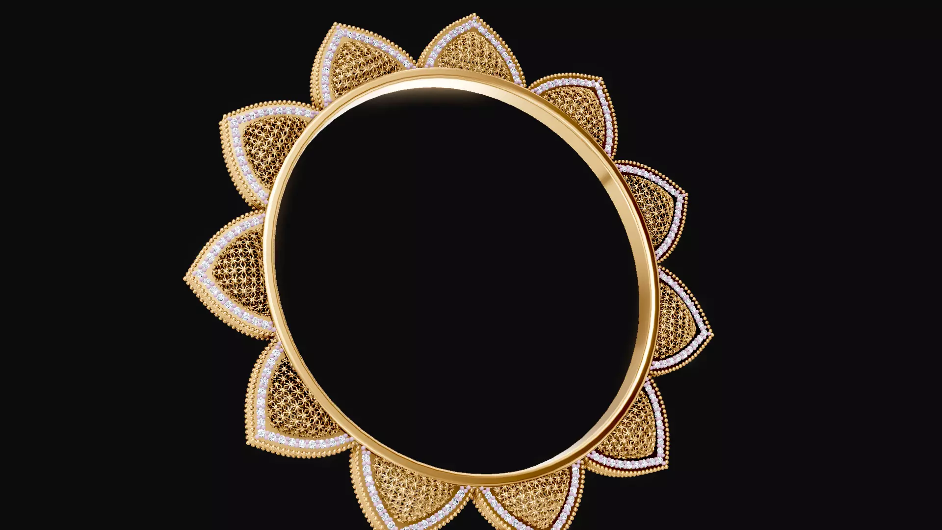 Lotus Diamond Bangle 3D print model_0
