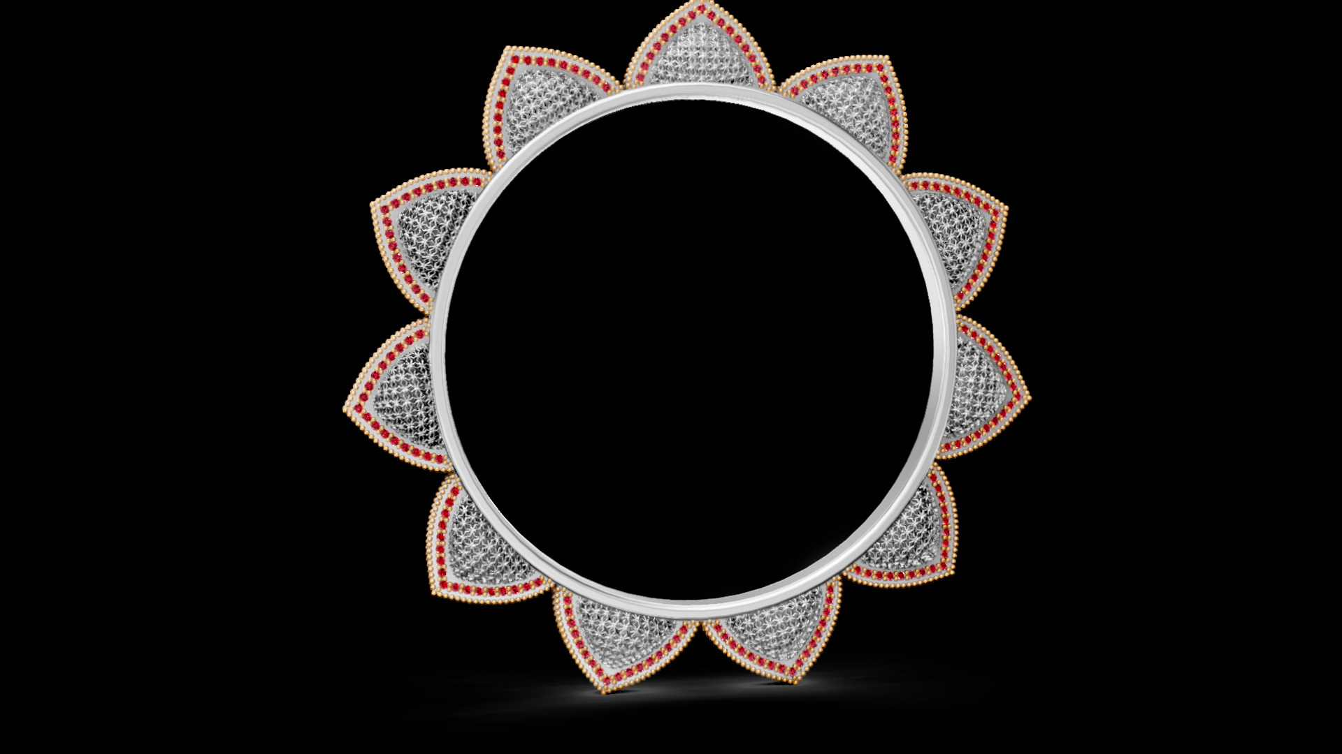 Lotus Diamond Bangle 3D print model_14