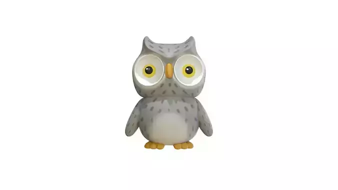 Owl 3D Model Cartoon