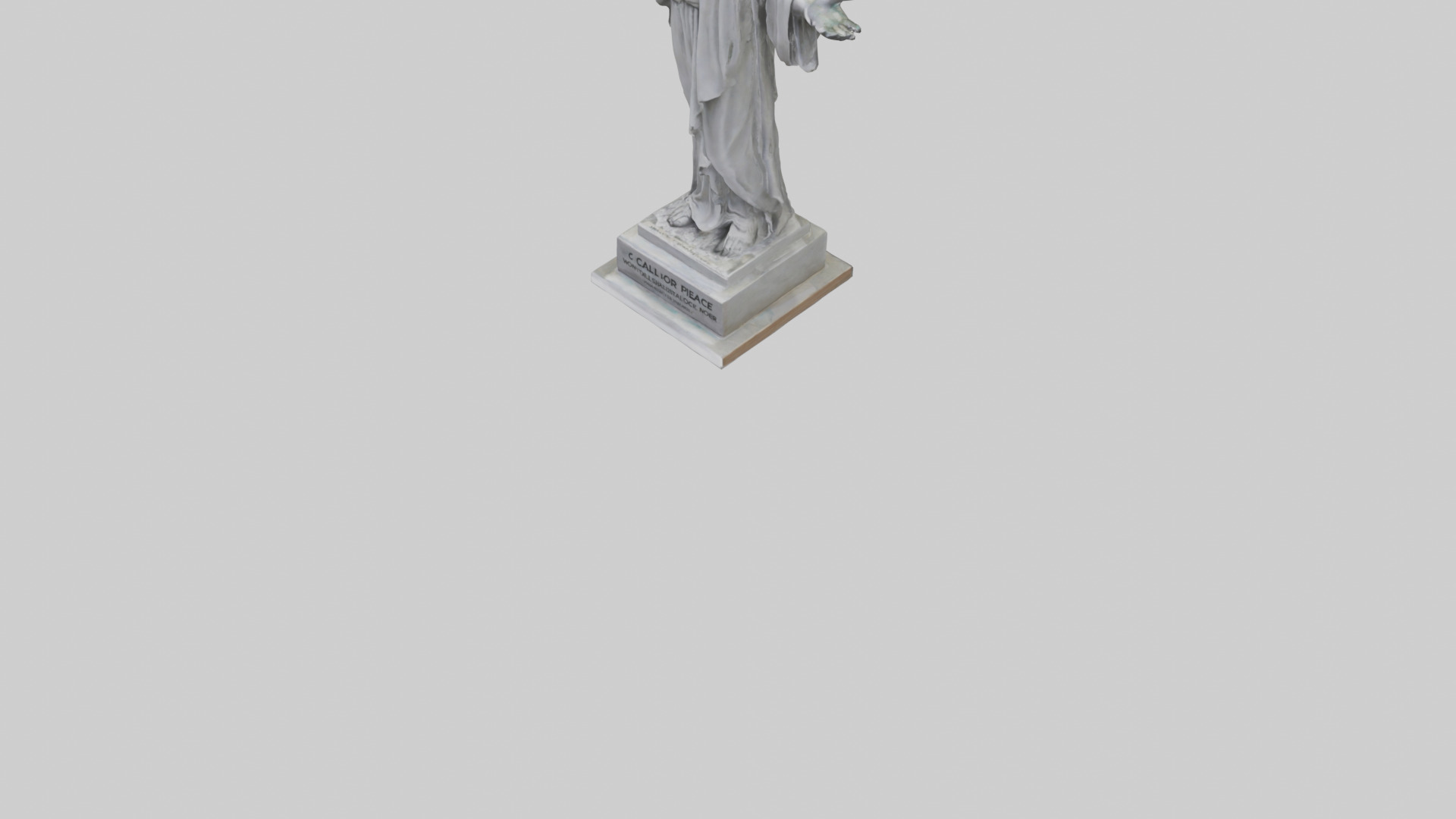 Call for Peace statue model Low-poly 3D model_5