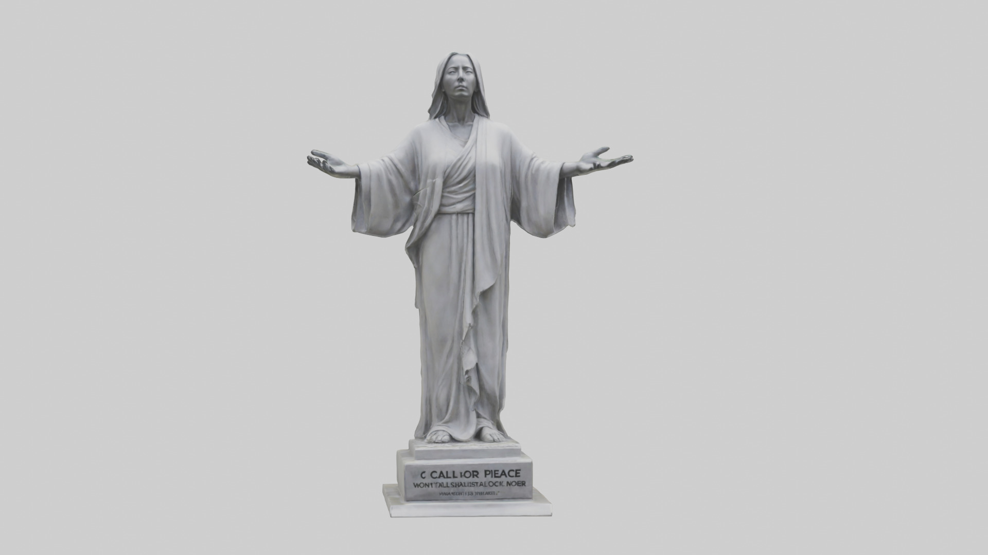 Call for Peace statue model Low-poly 3D model_17