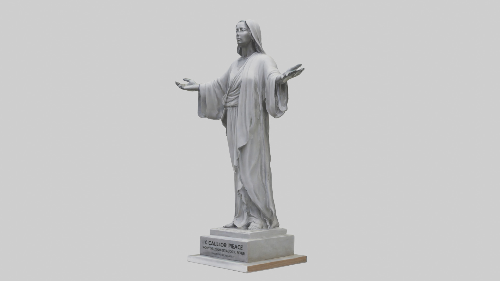 Call for Peace statue model Low-poly 3D model_8
