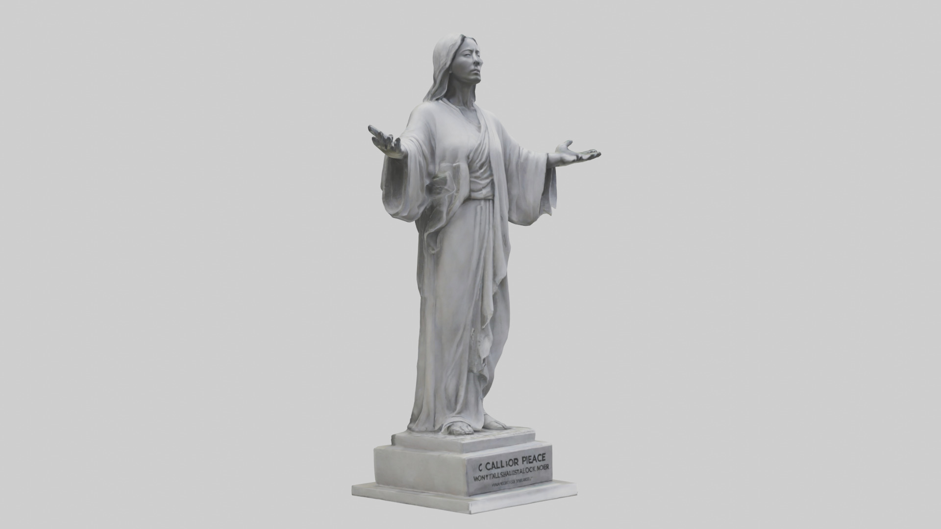 Call for Peace statue model Low-poly 3D model_16