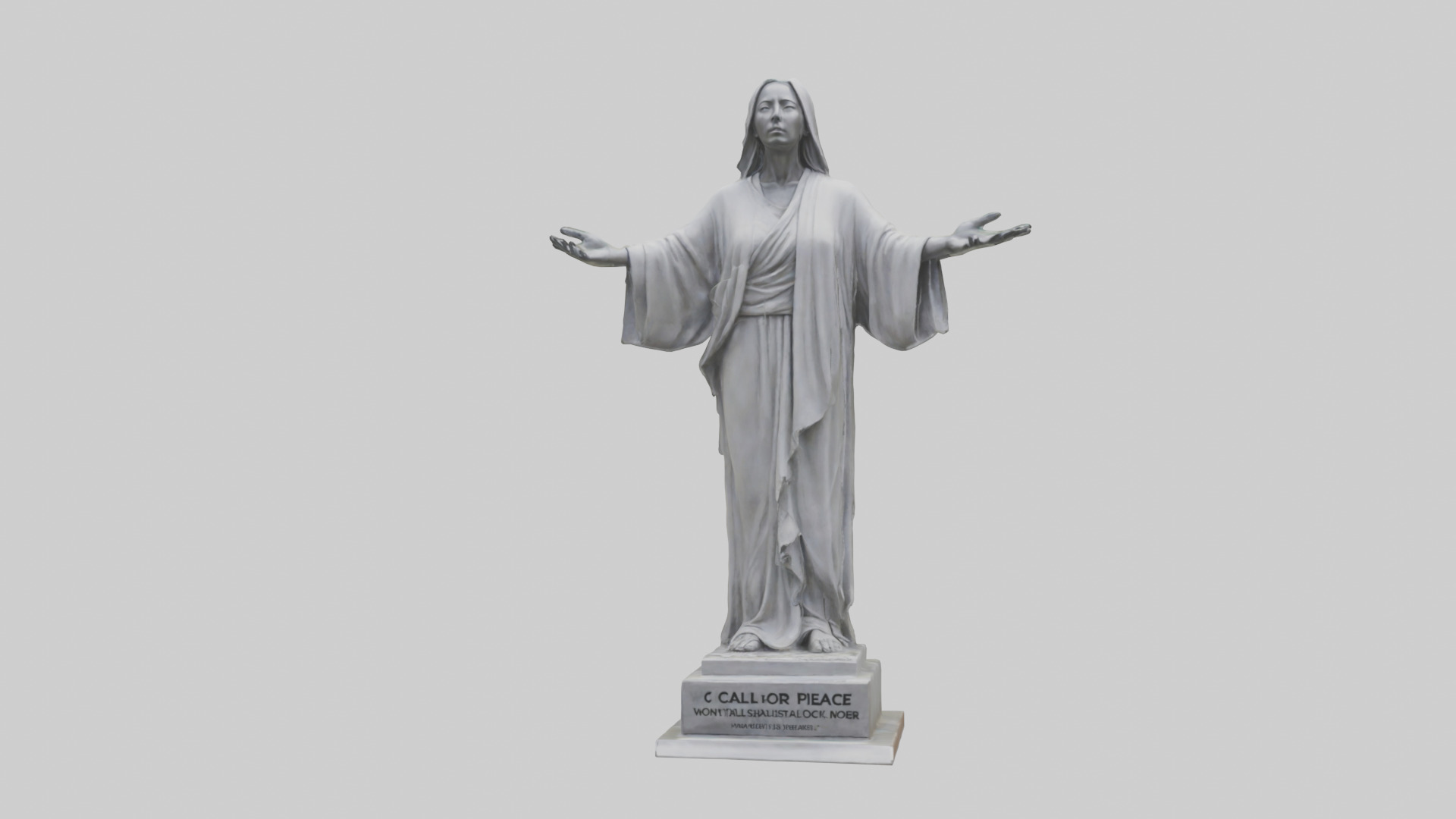 Call for Peace statue model Low-poly 3D model_15