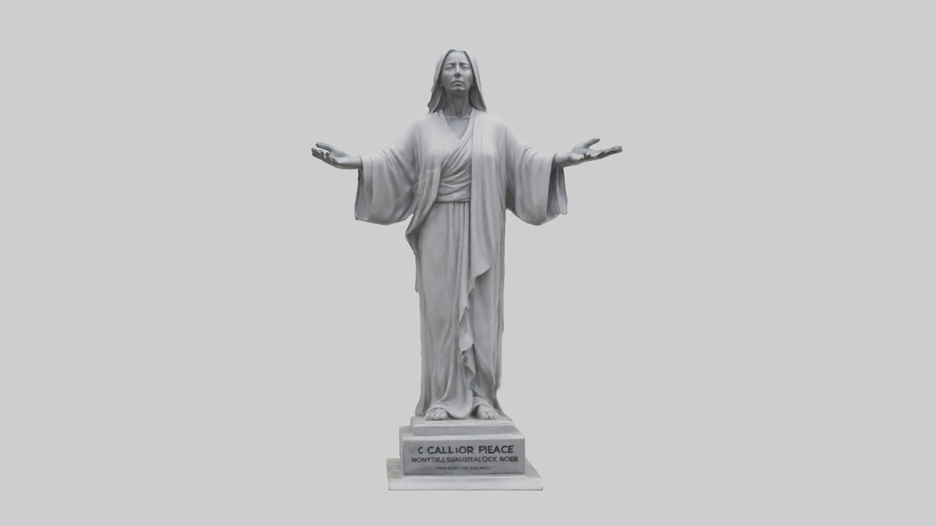 Call for Peace statue model Low-poly 3D model_19