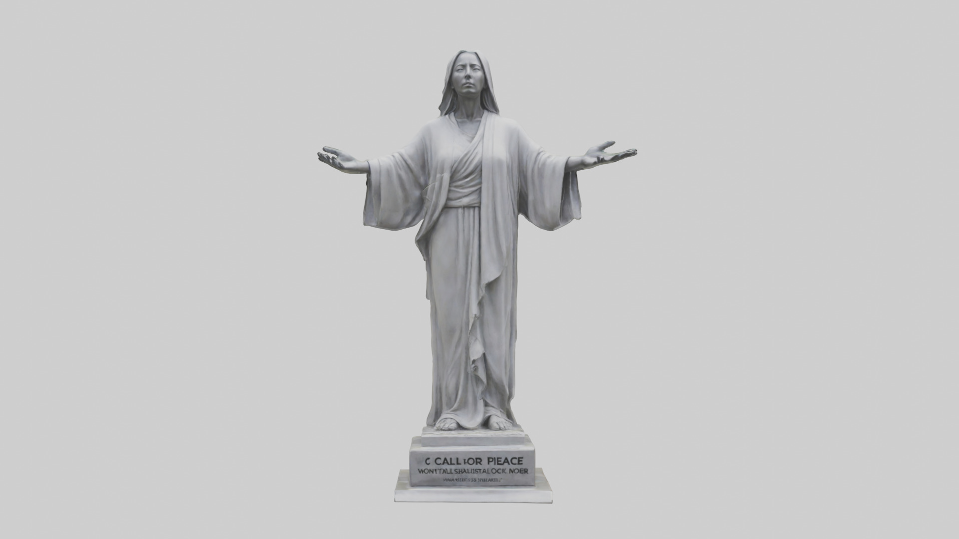 Call for Peace statue model Low-poly 3D model_10