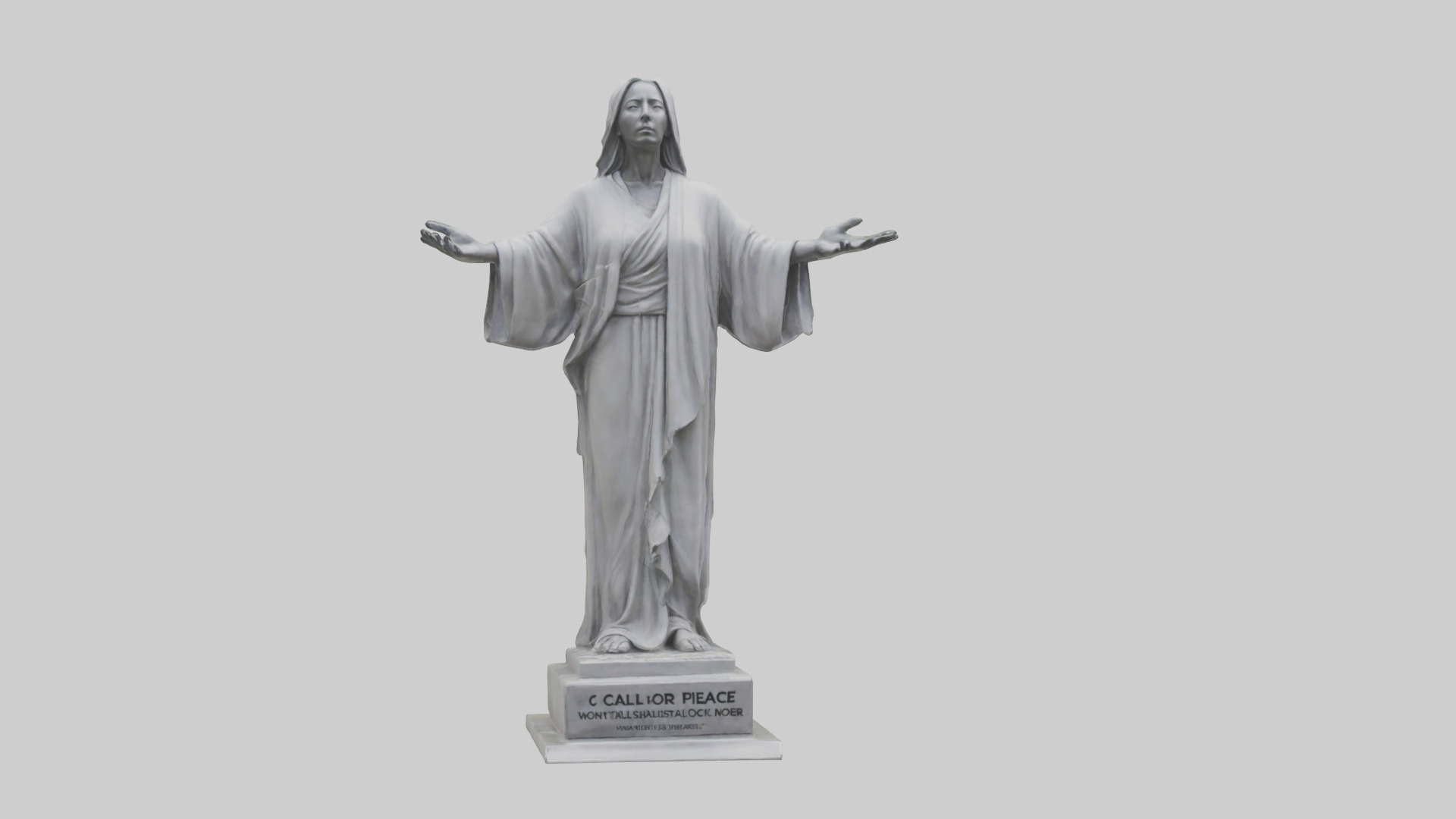 Call for Peace statue model Low-poly 3D model_20