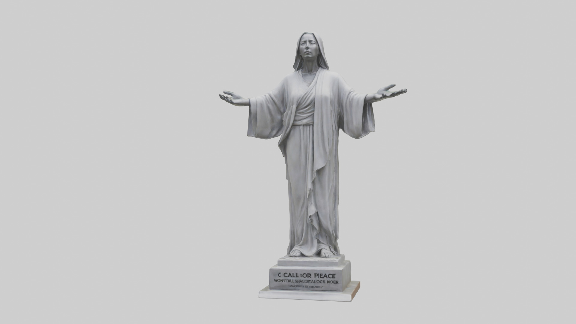 Call for Peace statue model Low-poly 3D model_13