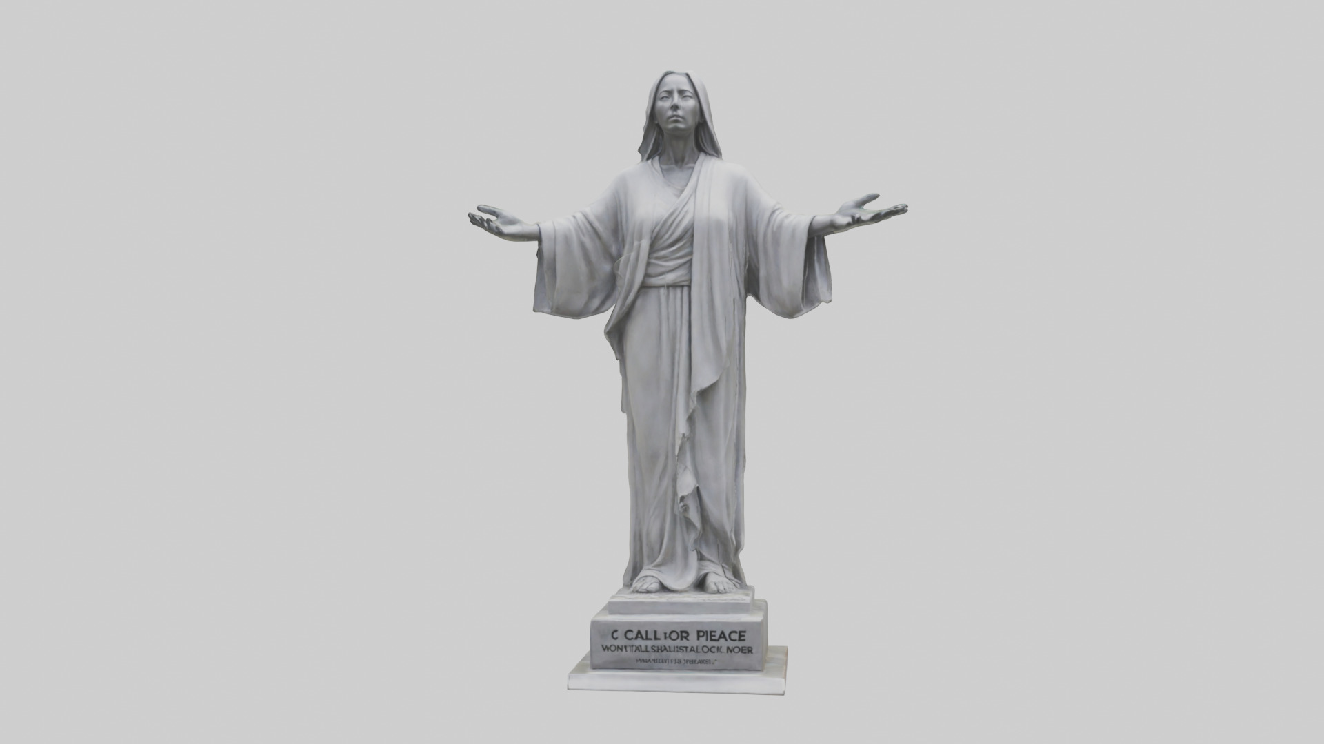 Call for Peace statue model Low-poly 3D model_12