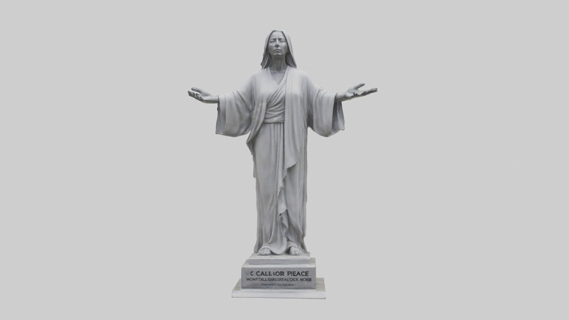 Call for Peace statue model Low-poly 3D model_14