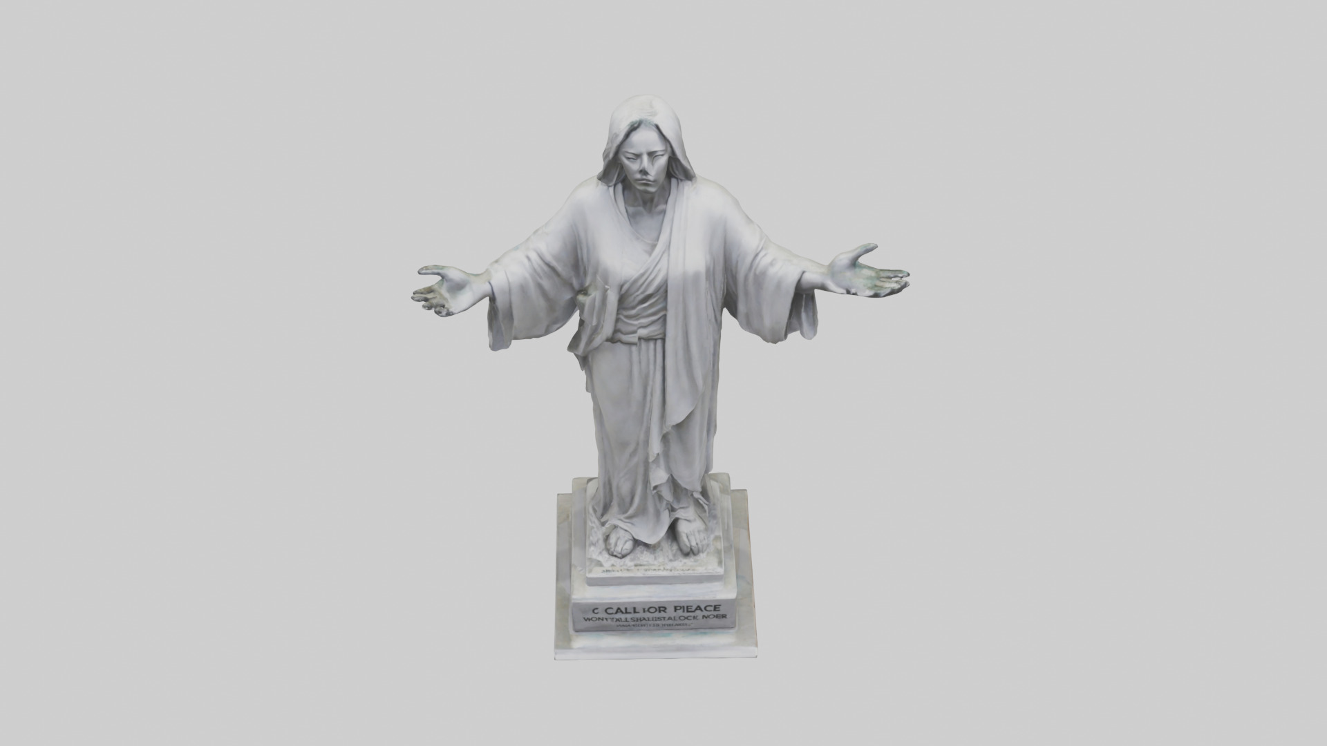 Call for Peace statue model Low-poly 3D model_26
