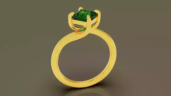 Twist prong set princess shape diamond solitaire engagement ring