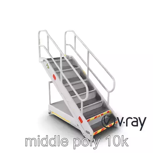 High-Capacity Passenger Boarding Stair model pack Low-poly 3D model