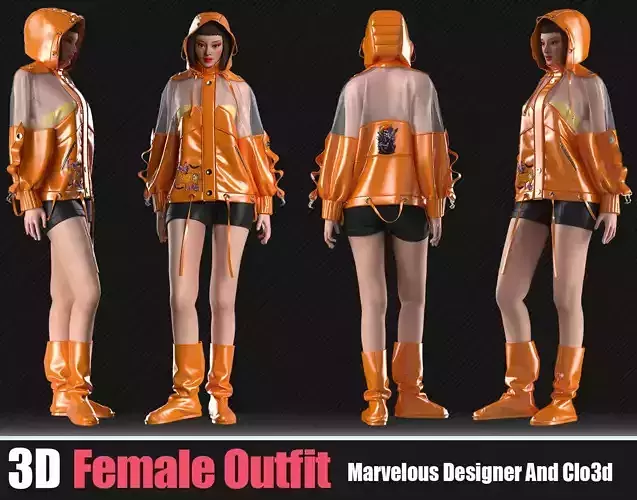 3D Women Outfit In Marvelous Designer 