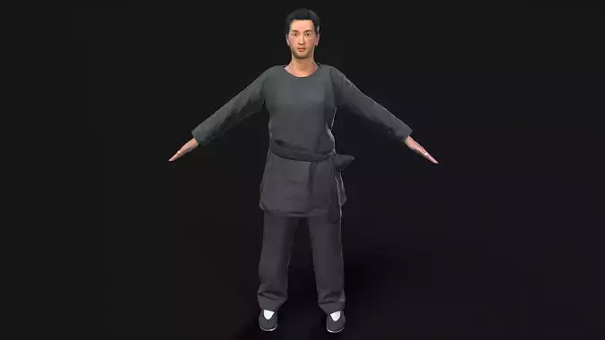 farmer character Low-poly 3D model
