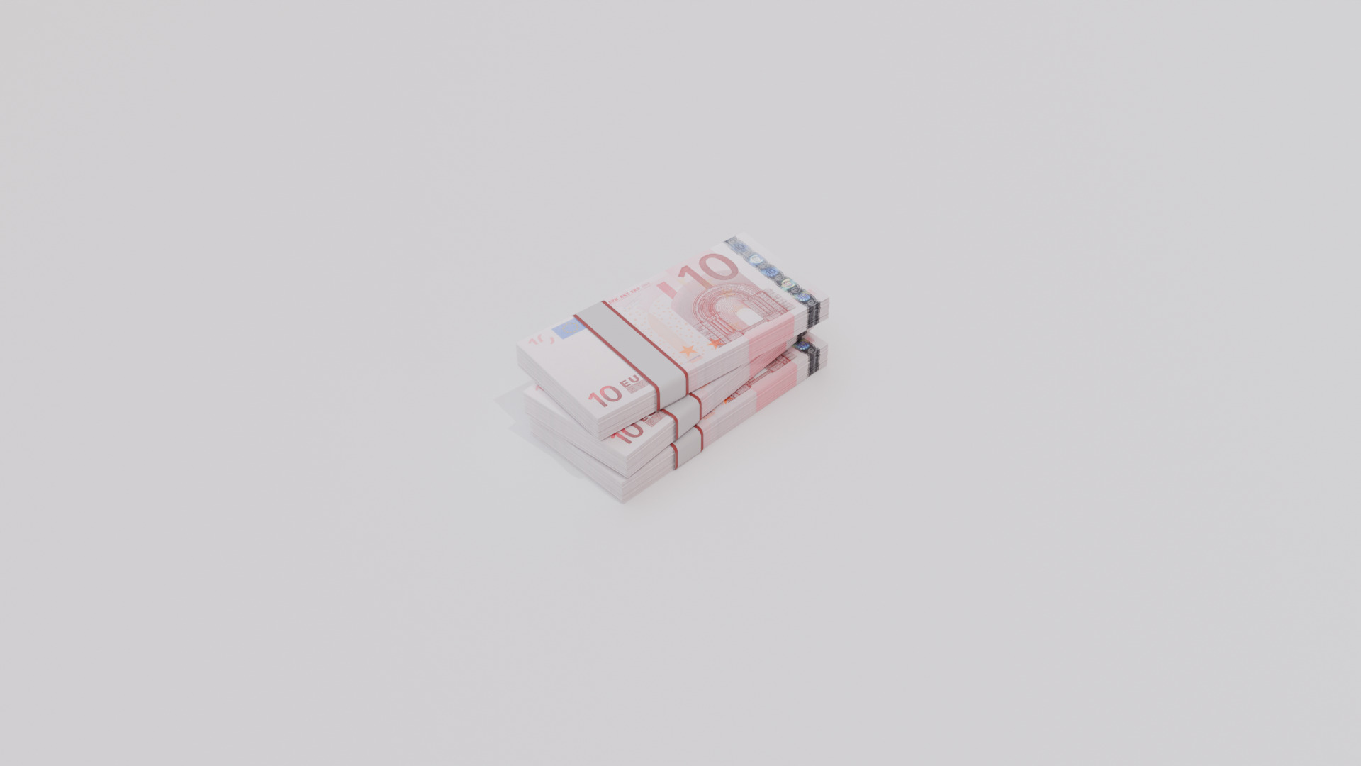 Ten Euro Currency Low-poly 3D model_5