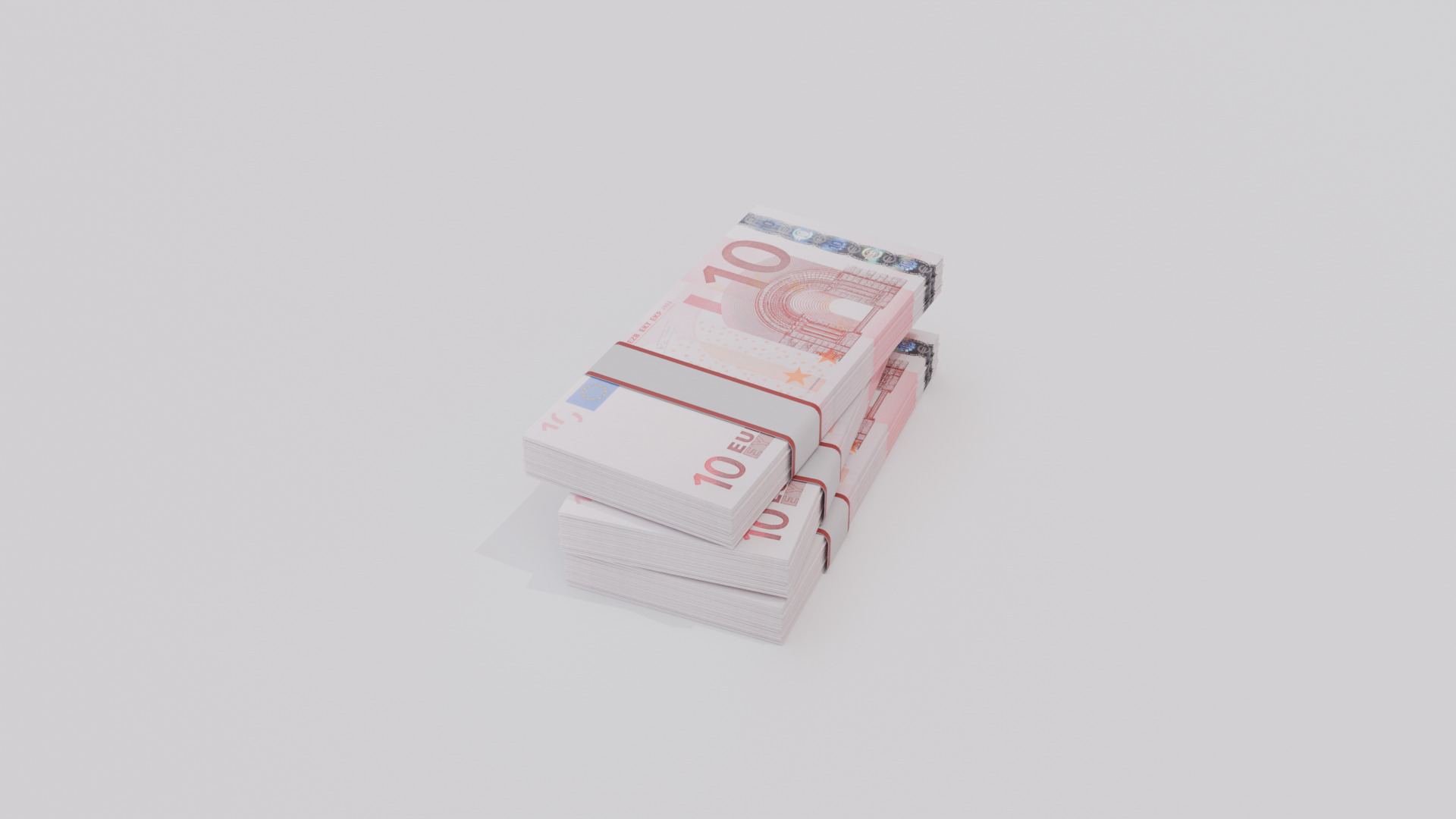 Ten Euro Currency Low-poly 3D model_3