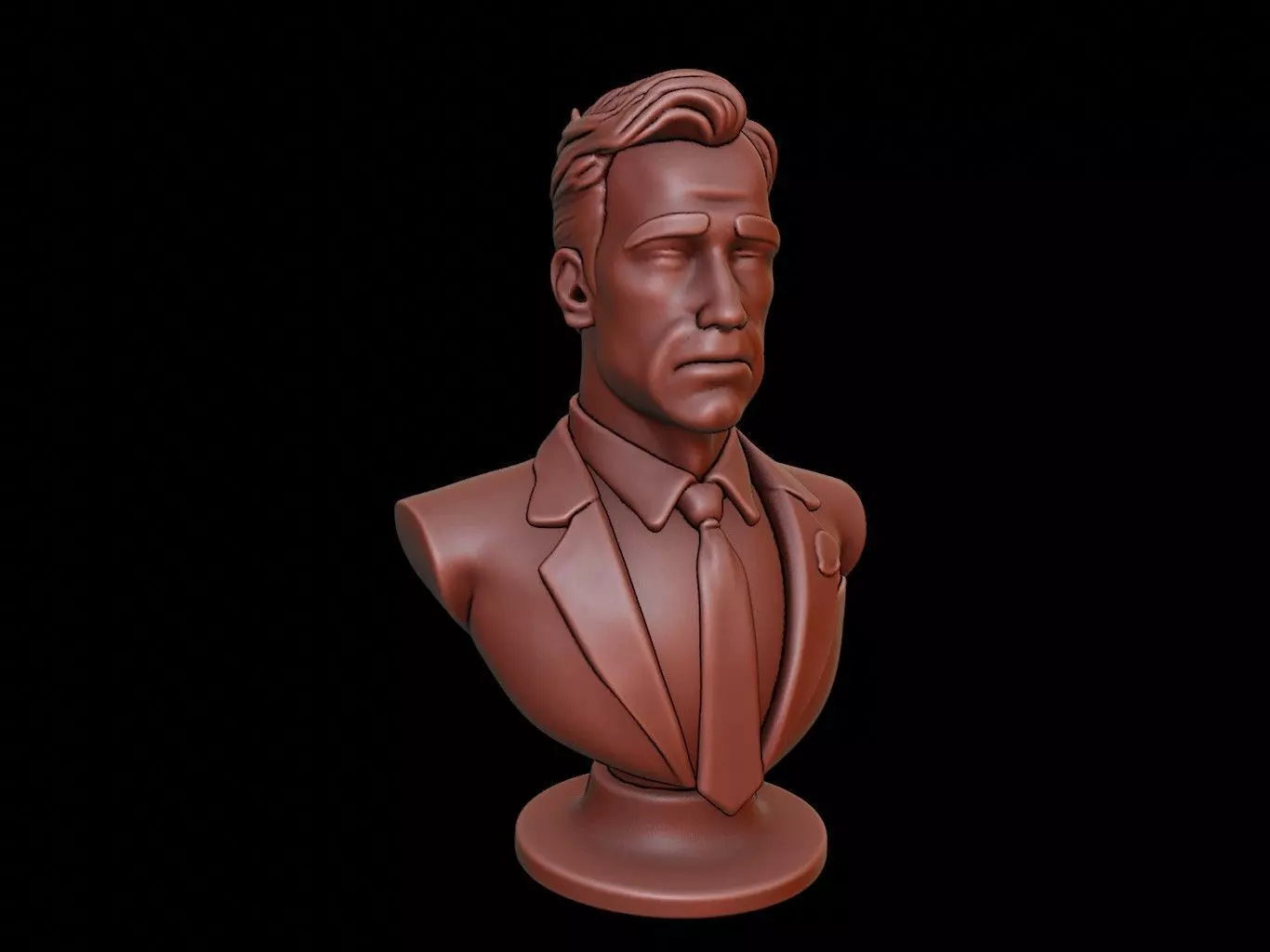Journalist Bust 3D print model_0