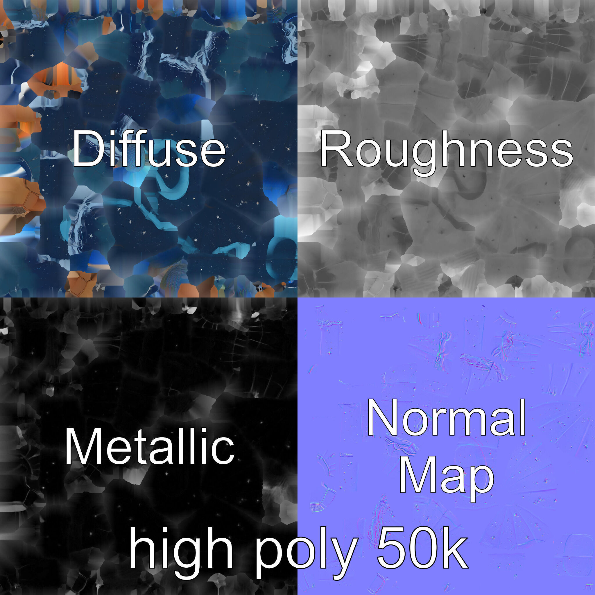 Celestial-Themed Hot Air Balloon Model Pack Low-poly 3D model_1