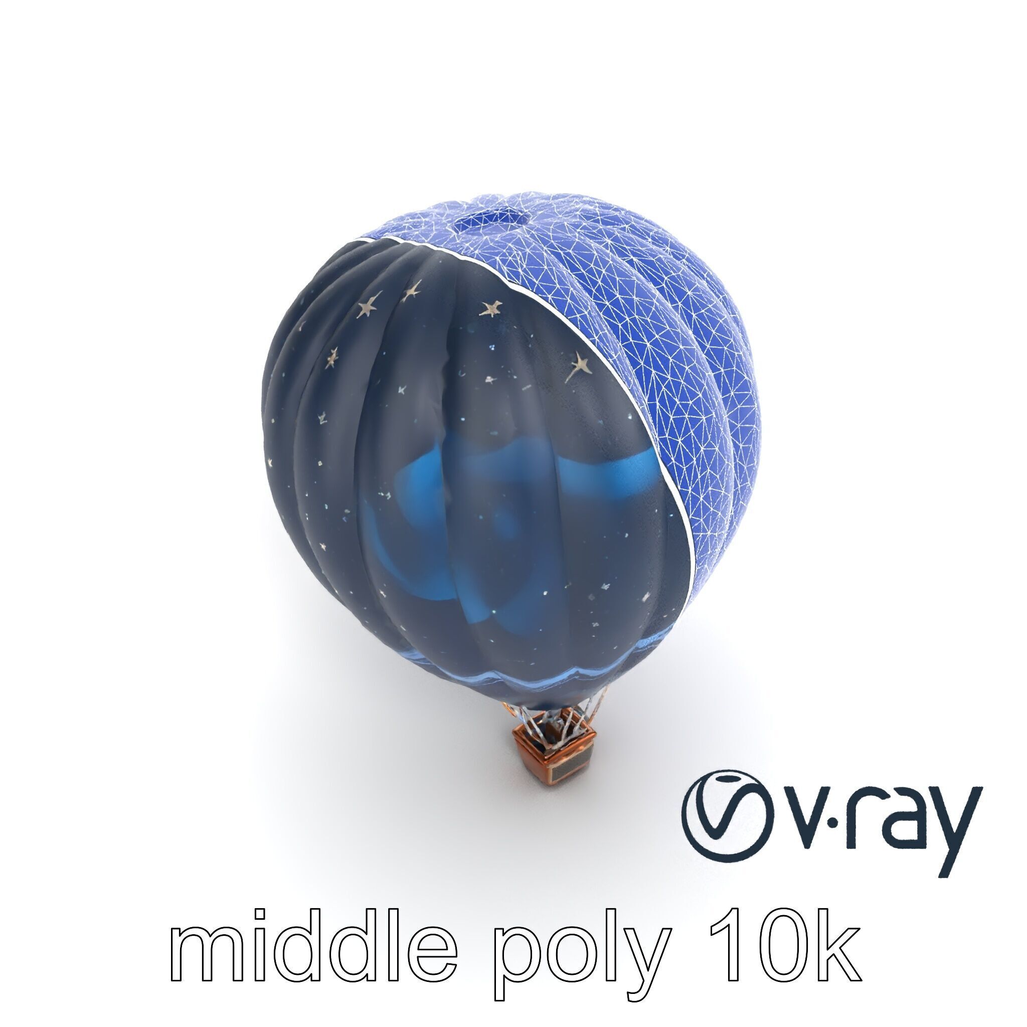 Celestial-Themed Hot Air Balloon Model Pack Low-poly 3D model_26