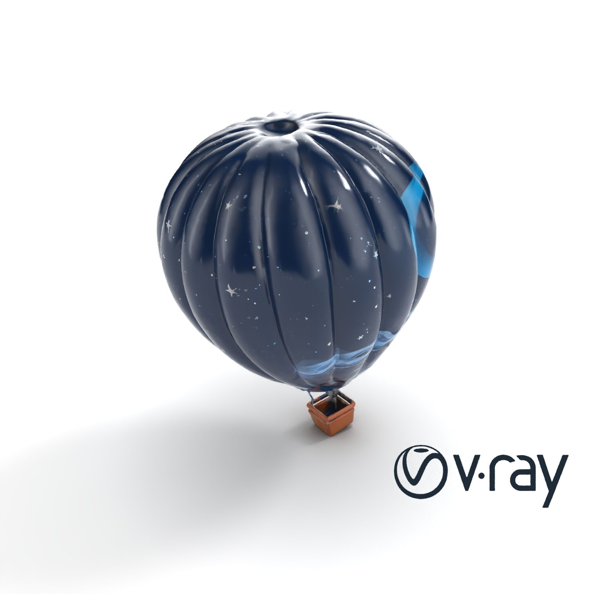 Celestial-Themed Hot Air Balloon Model Pack Low-poly 3D model_9
