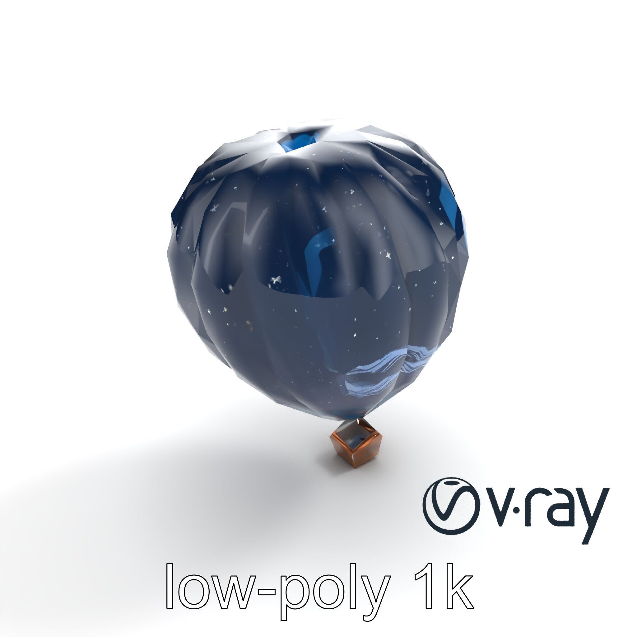 Celestial-Themed Hot Air Balloon Model Pack Low-poly 3D model_5
