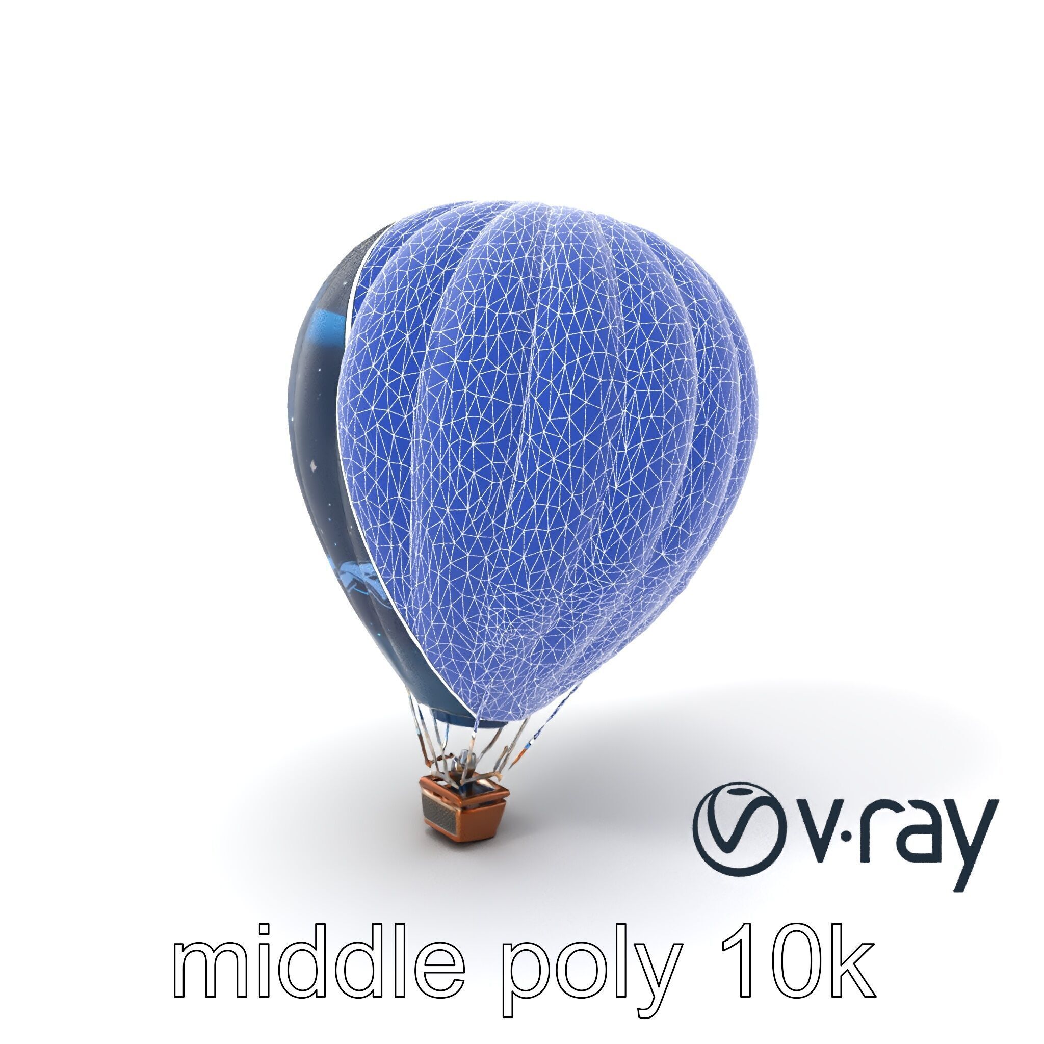 Celestial-Themed Hot Air Balloon Model Pack Low-poly 3D model_4