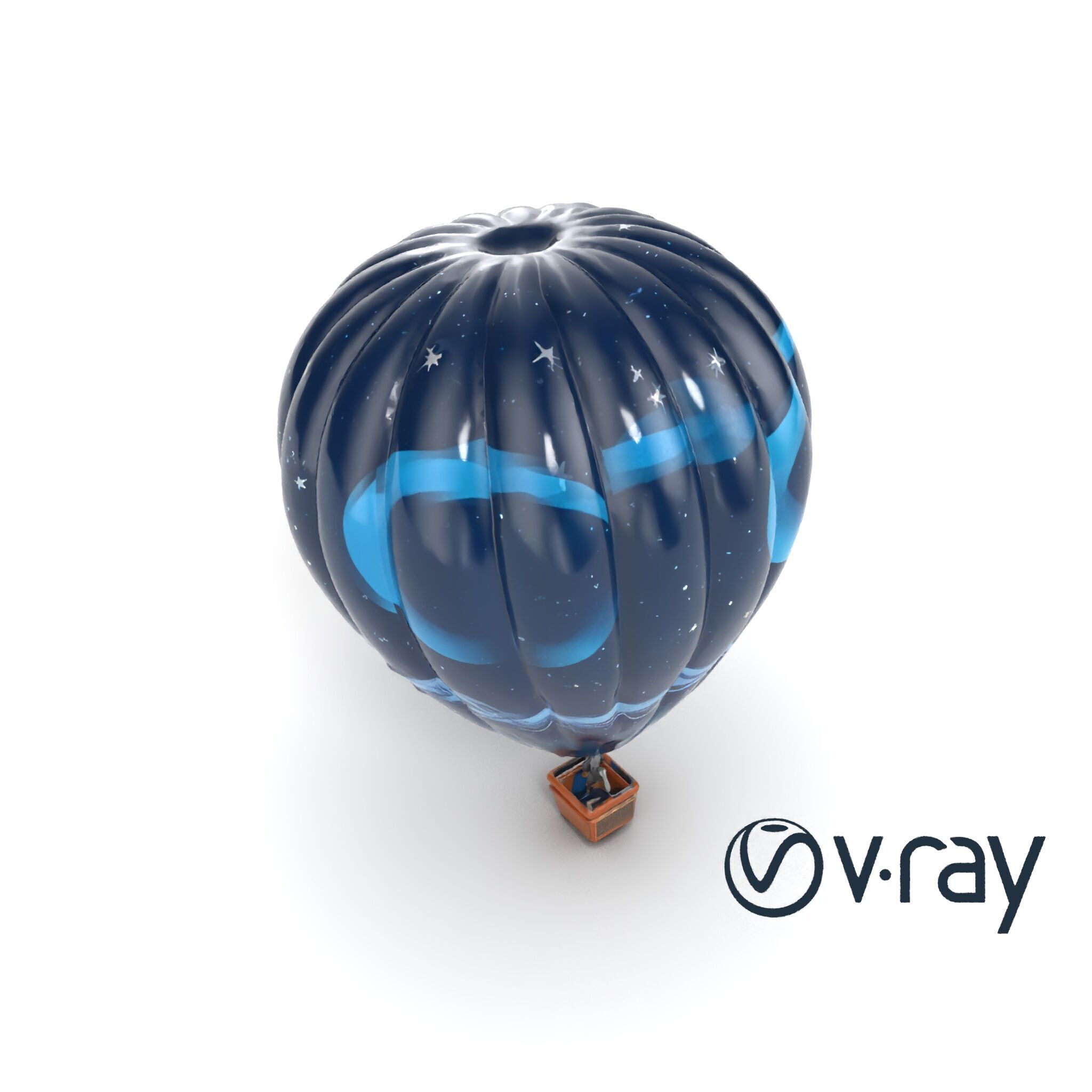 Celestial-Themed Hot Air Balloon Model Pack Low-poly 3D model_23