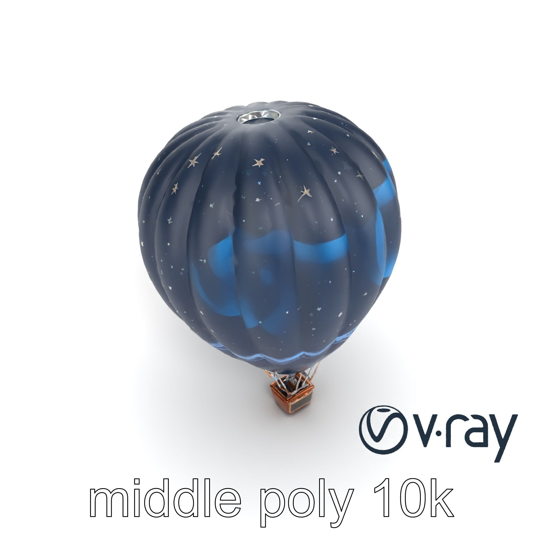 Celestial-Themed Hot Air Balloon Model Pack Low-poly 3D model_27