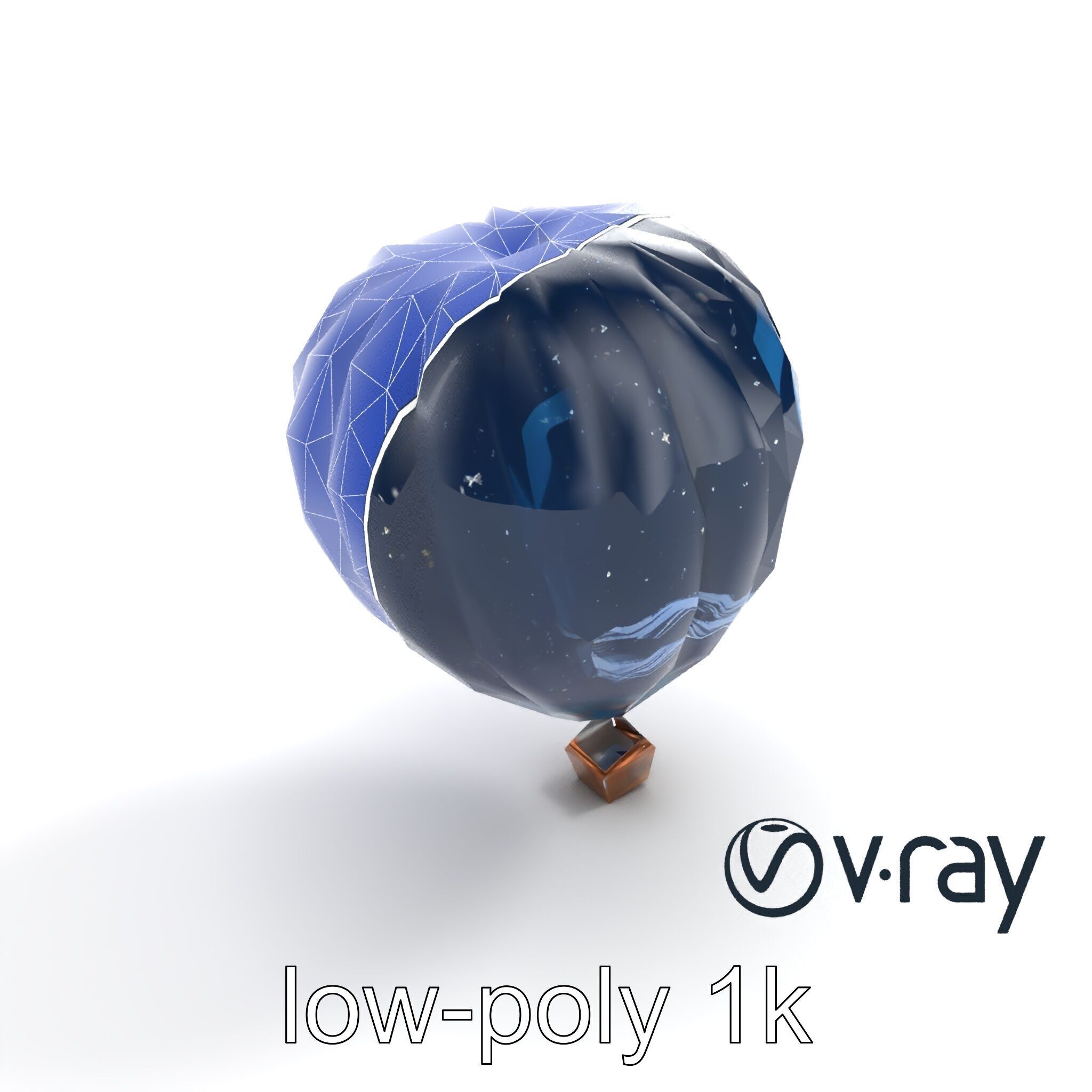 Celestial-Themed Hot Air Balloon Model Pack Low-poly 3D model_25