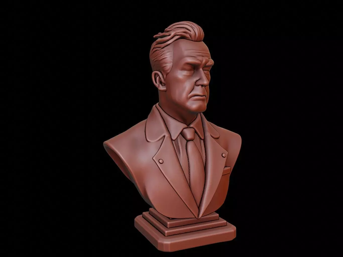 Journalist Bust 3D print model_0
