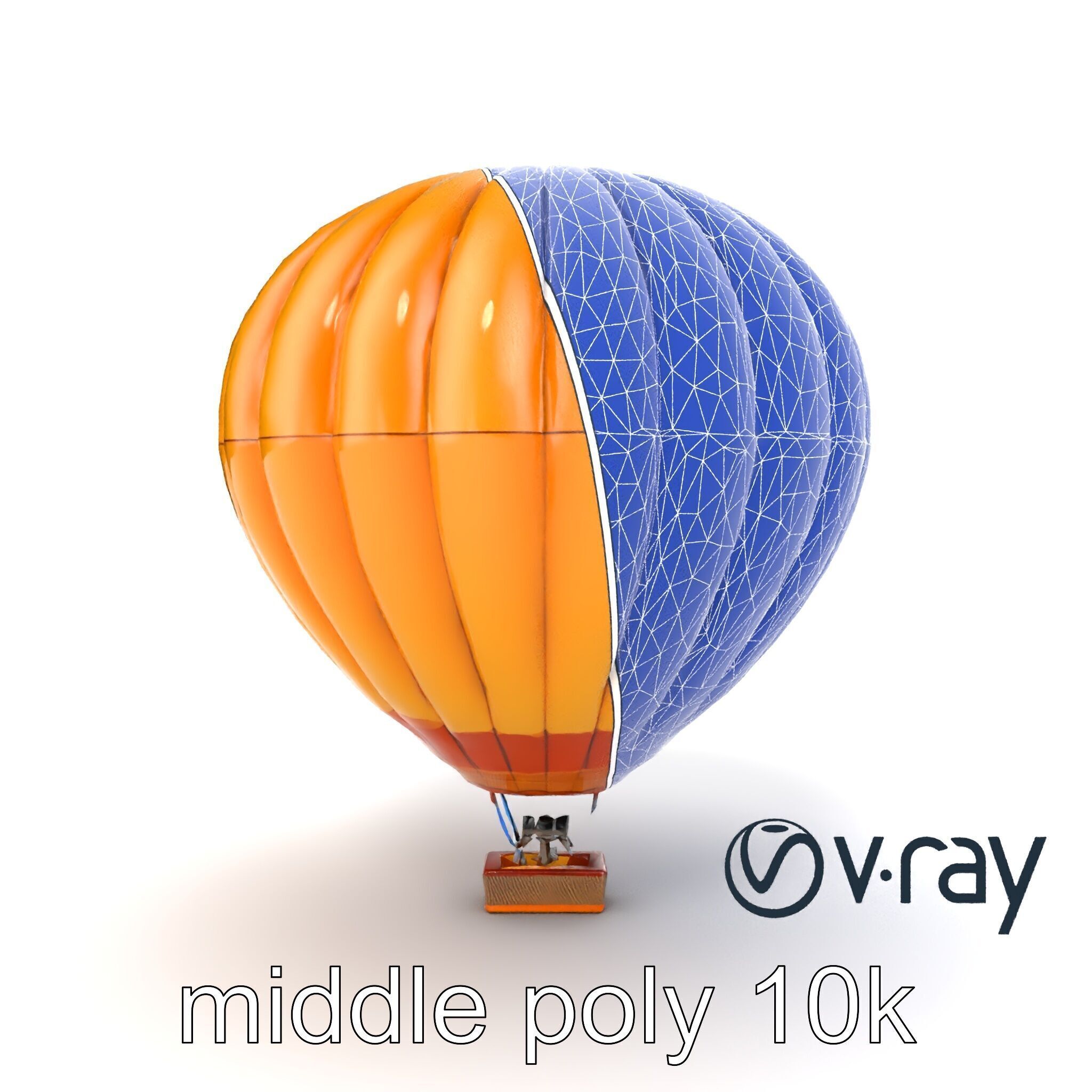 Double-Chambered Hot Air Balloon model pack Low-poly 3D model_26