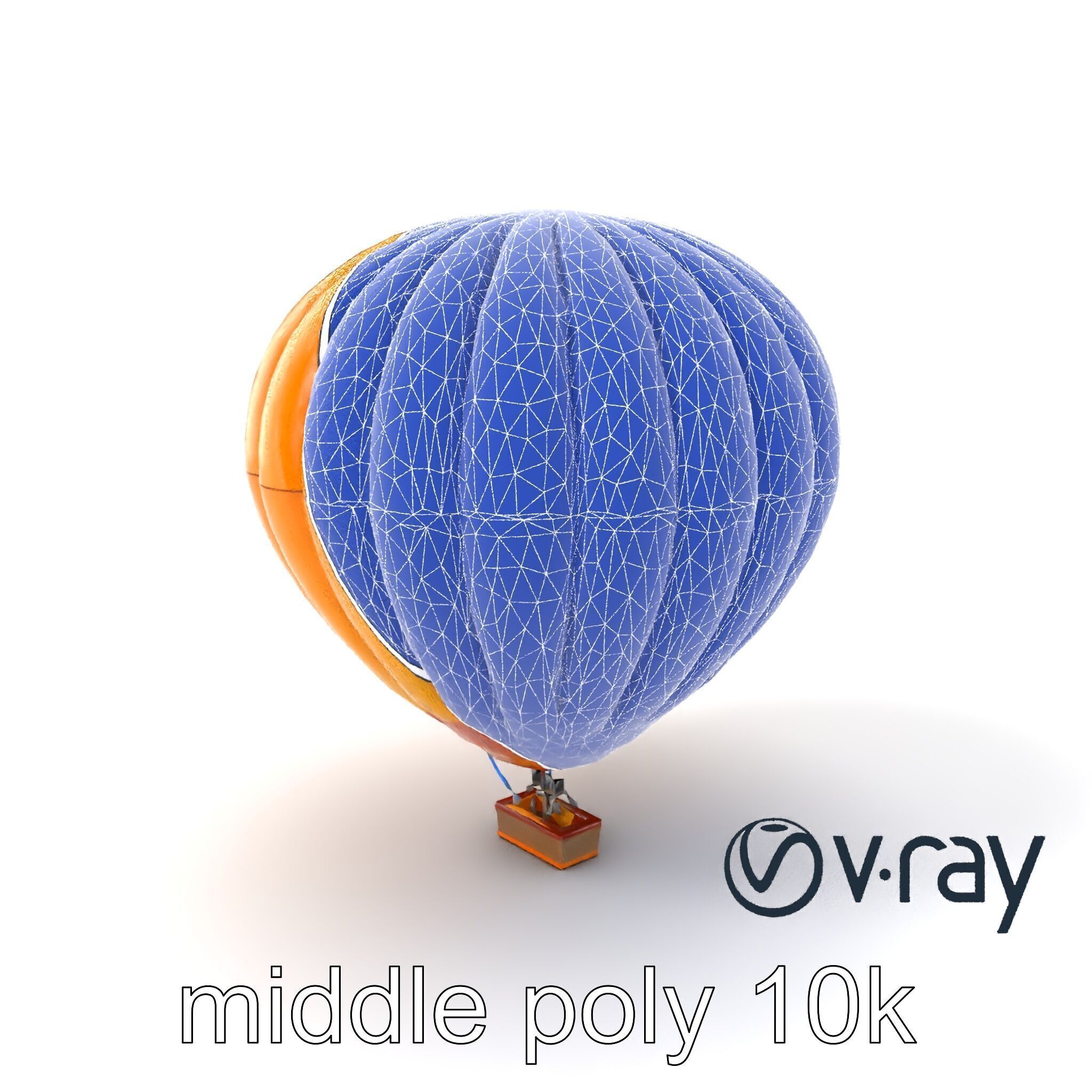 Double-Chambered Hot Air Balloon model pack Low-poly 3D model_4