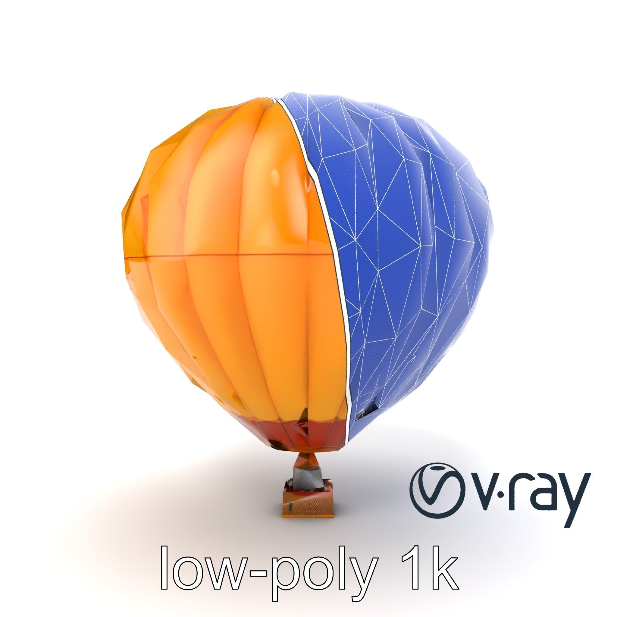 Double-Chambered Hot Air Balloon model pack Low-poly 3D model_13