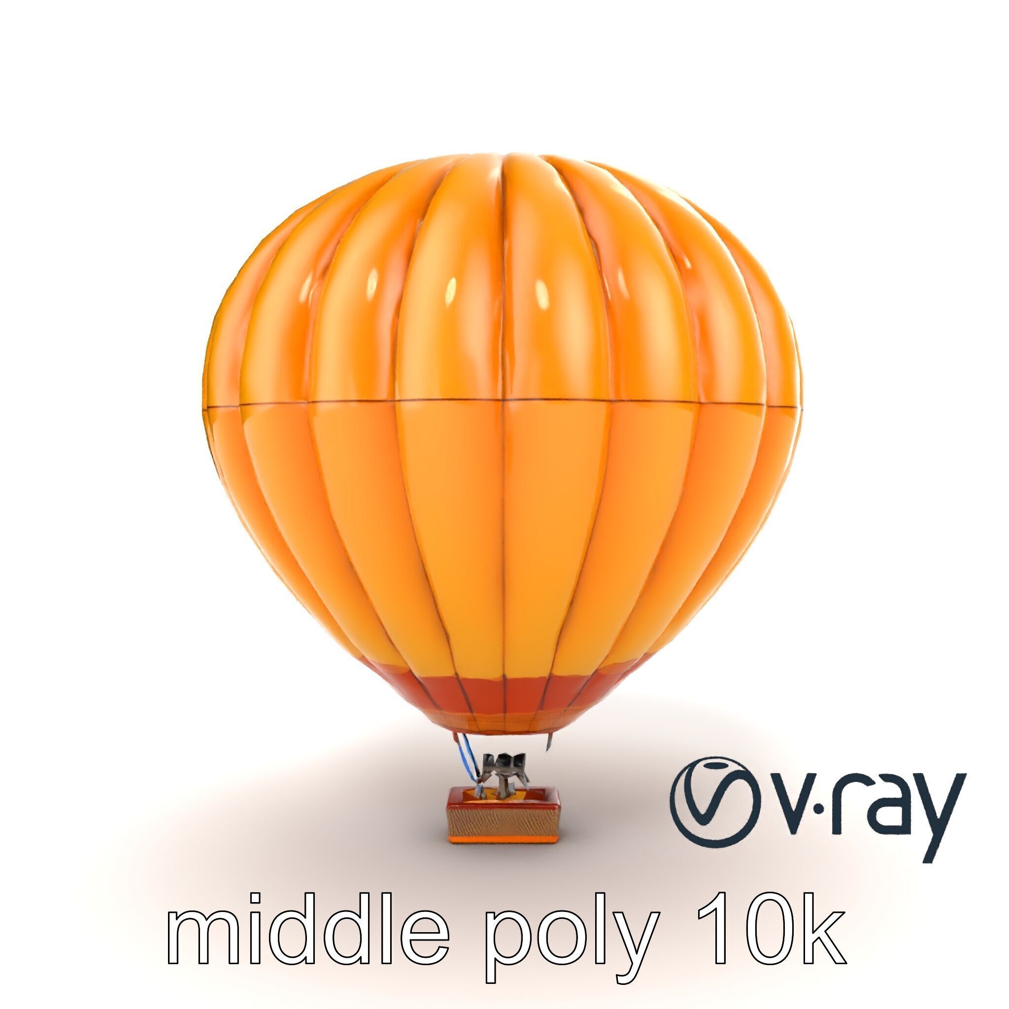 Double-Chambered Hot Air Balloon model pack Low-poly 3D model_16