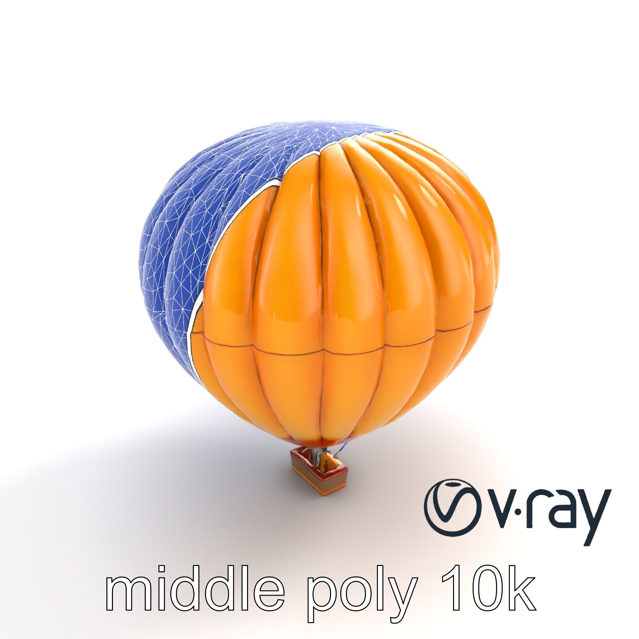Double-Chambered Hot Air Balloon model pack Low-poly 3D model_12