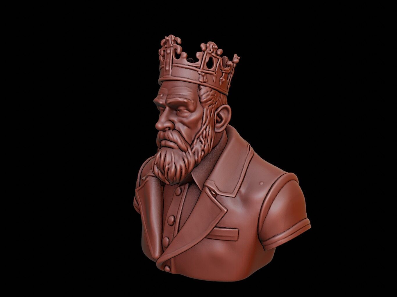 King Bust 3D print model_2