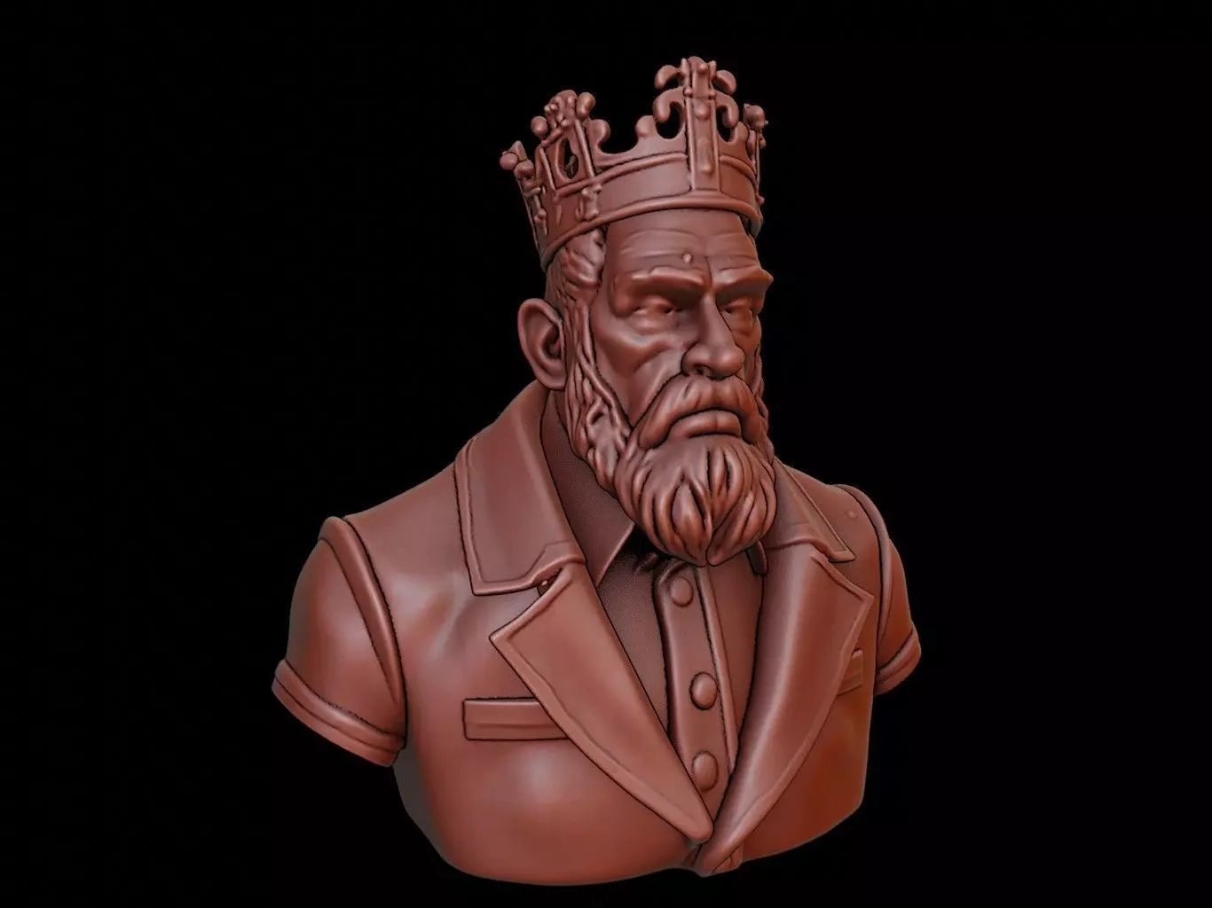 King Bust 3D print model_0