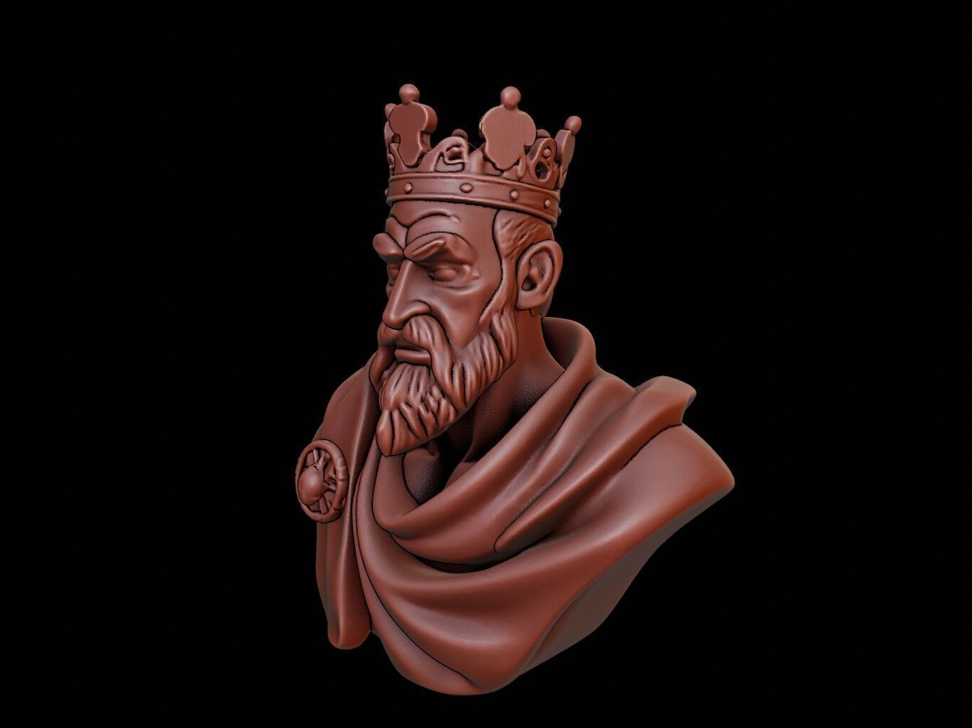 King Bust 3D print model_2