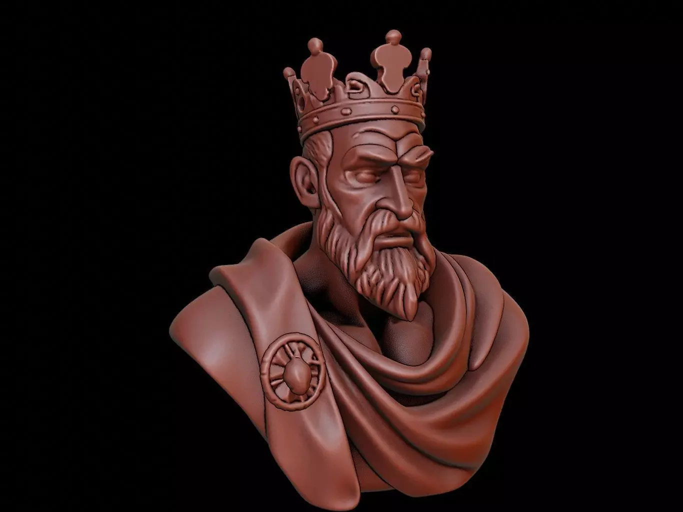 King Bust 3D print model_0