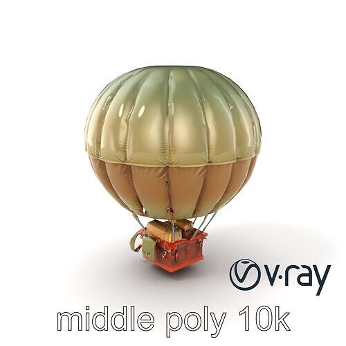 Jungle Expedition Hot Air Balloon model pack Low-poly 3D model