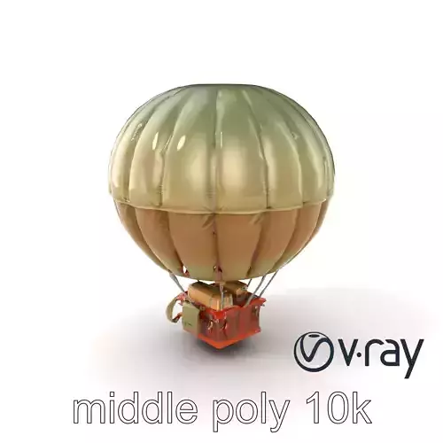 Jungle Expedition Hot Air Balloon model pack Low-poly 3D model