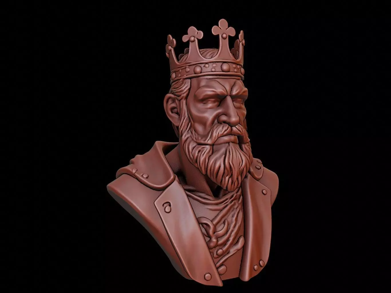 King Bust 3D print model_0