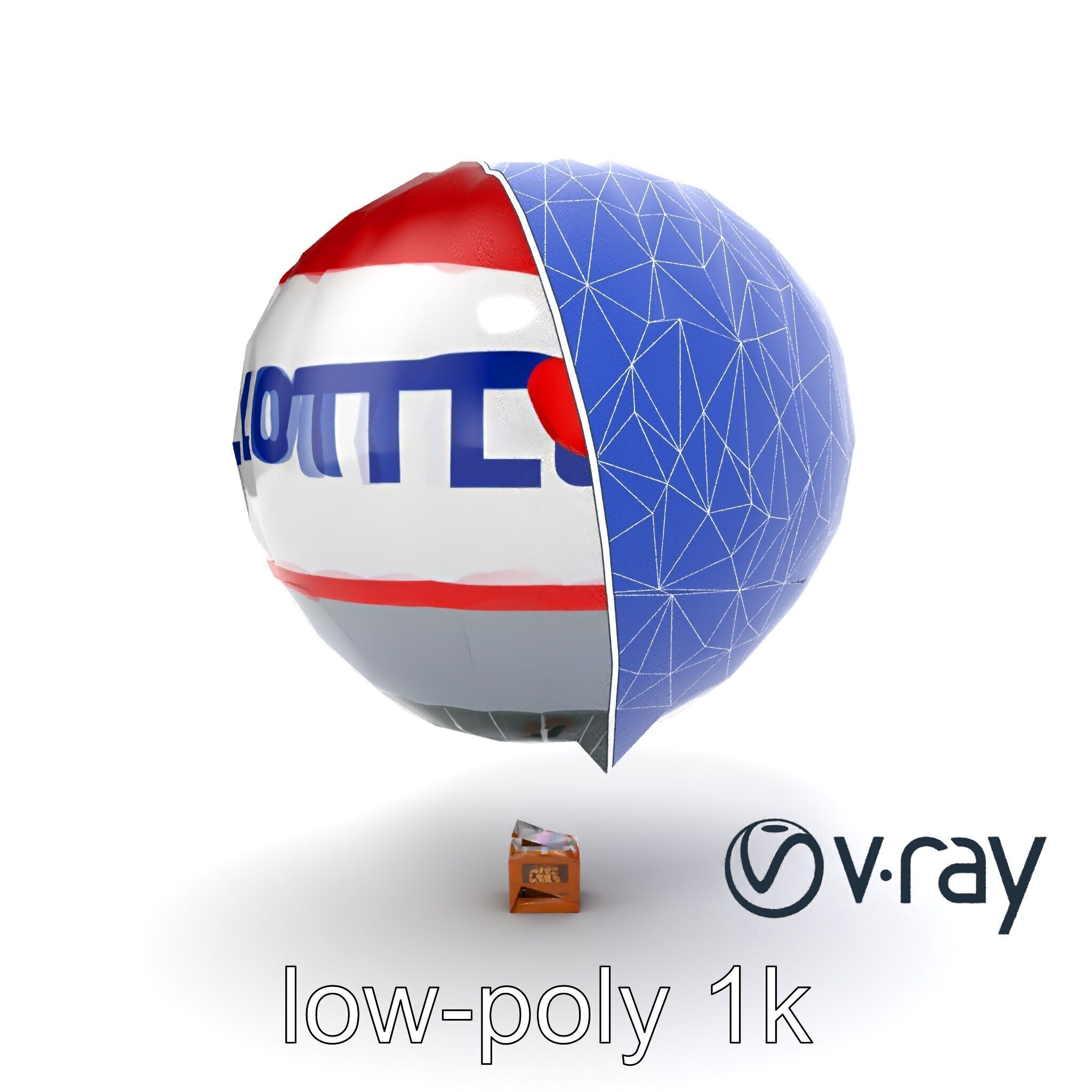 Giant Advertising Balloon with Logo model pack Low-poly 3D model_31