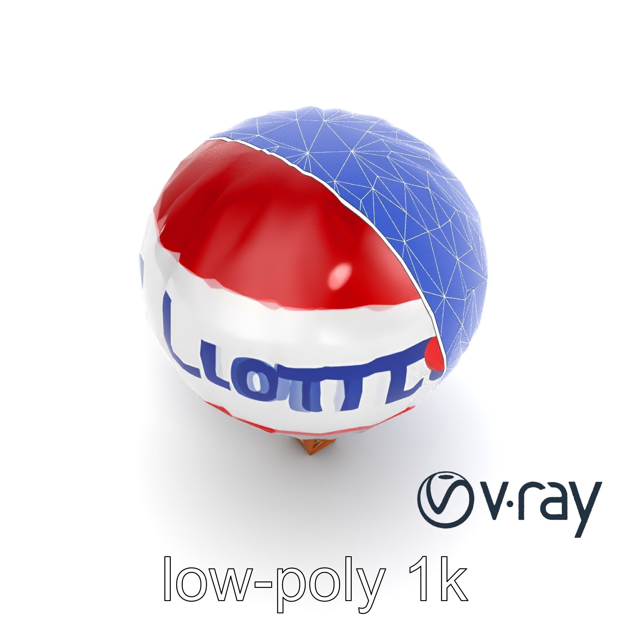 Giant Advertising Balloon with Logo model pack Low-poly 3D model_12