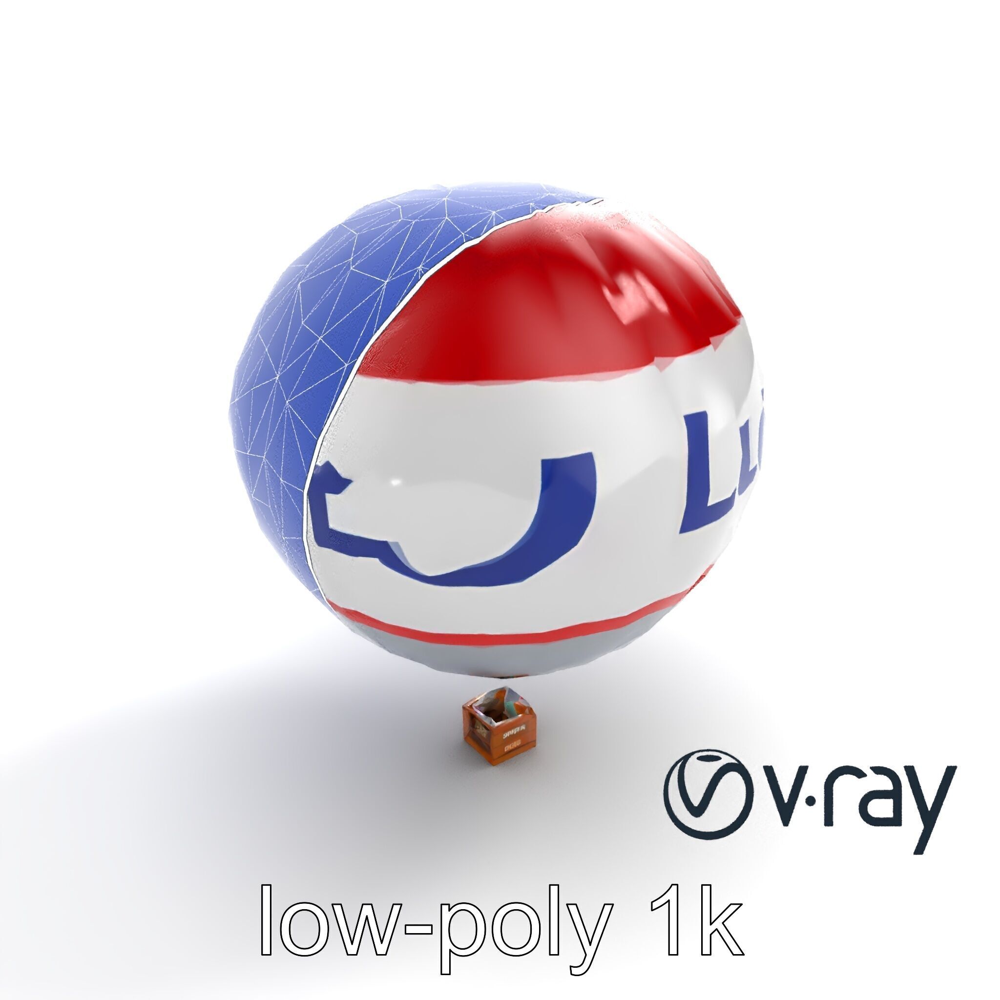 Giant Advertising Balloon with Logo model pack Low-poly 3D model_21