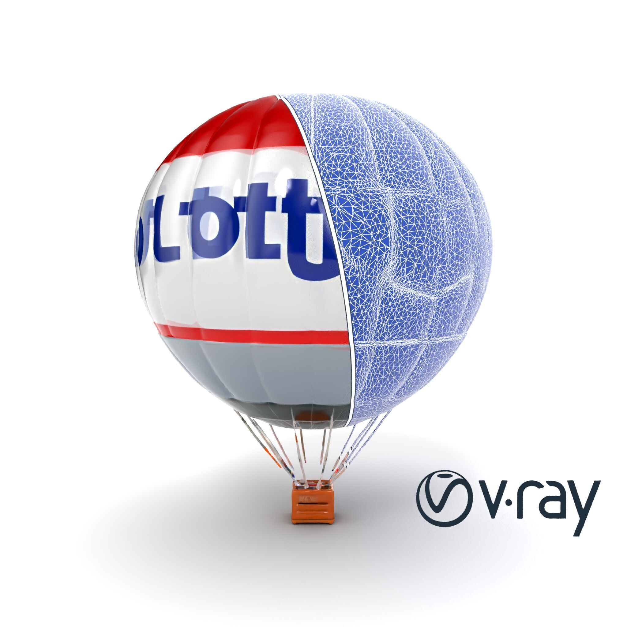 Giant Advertising Balloon with Logo model pack Low-poly 3D model_26