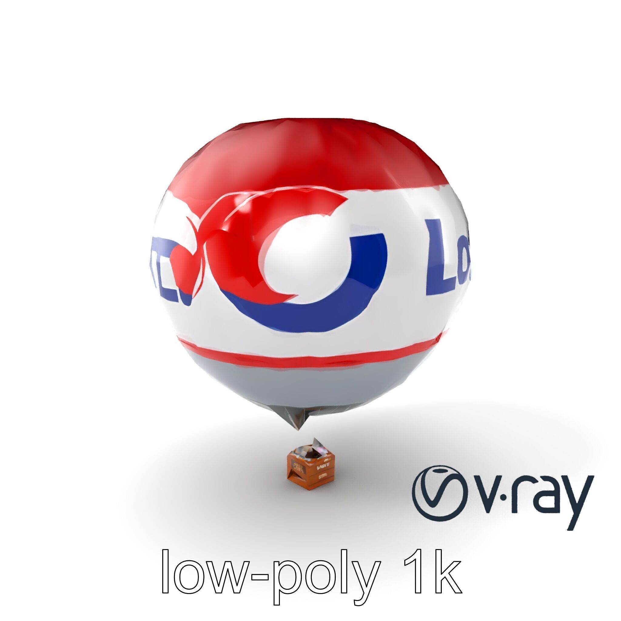 Giant Advertising Balloon with Logo model pack Low-poly 3D model_2