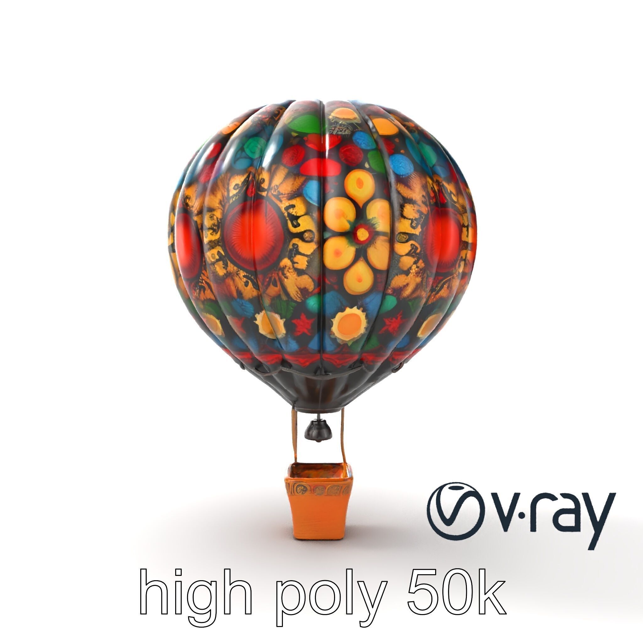 Artistic Mosaic Balloon model pack with stained-glass effect Low-poly 3D model_11