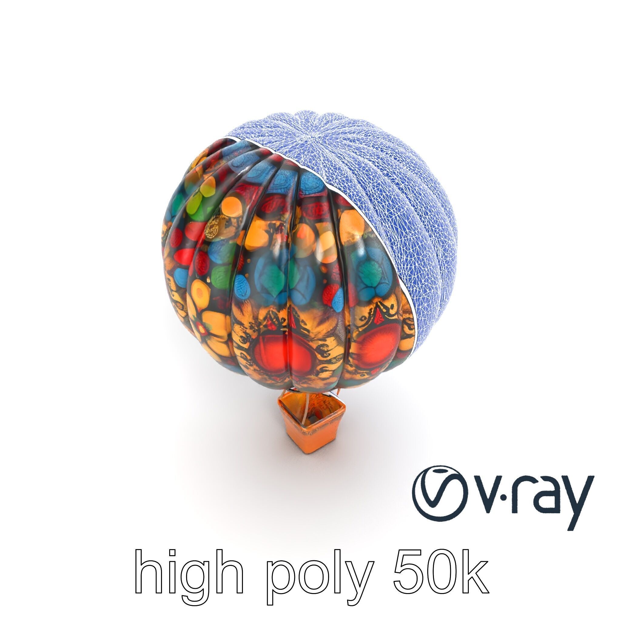 Artistic Mosaic Balloon model pack with stained-glass effect Low-poly 3D model_28